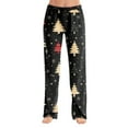 thumbnail image 1 of WTOBBY Women's Christmas Print Anime Pajama Pants, Casual Sleepwear with Drawstring Waist, Loose Fit for Yoga and Comfort, Festive Designs for Home Wear,Black L, 1 of 7
