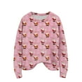 thumbnail image 1 of WTOBBY Women's Christmas Print Knit Sweater, Long Sleeve Pullover with Holiday Designs, Cozy and Fashionable for Seasonal and Casual Wear,Pink S, 1 of 5