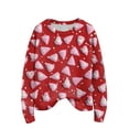 thumbnail image 1 of WTOBBY Women's Christmas Print Knit Sweater, Long Sleeve Pullover with Holiday Designs, Cozy and Fashionable for Seasonal and Casual Wear,Vermilion M, 1 of 5