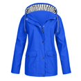 thumbnail image 1 of WTOBBY Women's Classic Waterproof Sun Jacket - Hooded Windproof Raincoat for Outdoor Hiking, Travel, Daily Use and Weather Protection ,Blue 3XL, 1 of 4