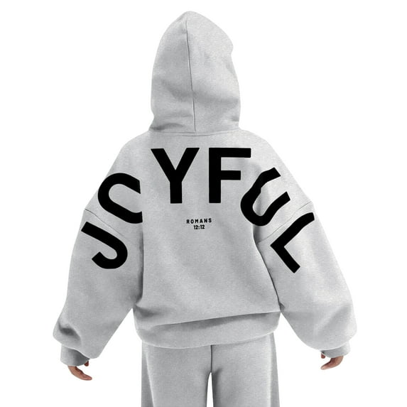 WTOBBY Women's Colorblock Sweatshirt Long Sleeve Casual Comfortable Loose Lightweight Pullover with JOYFUL Letter Print, Fashionable and Comfortable for Women's Wardrobe,Gray 2XL