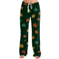 thumbnail image 1 of WTOBBY Women's Drawstring Christmas Print Casual Pants, Adjustable Waist for Comfortable Fit, Holiday-Themed Trousers for Women, Ideal for Casual Wear and Home Use,Dark Green L, 1 of 6