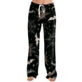 thumbnail image 1 of WTOBBY Women's Drawstring Halloween Print Trousers, Casual Loose Fit Novelty Pants with Elastic Waist for Seasonal Holiday Outfits,Black 2XL, 1 of 7
