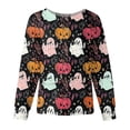 thumbnail image 1 of WTOBBY Women's Fashion Casual Long Sleeve Standing Collar Single Breasted Halloween Printed Workwear Jacket - Comfortable and Durable for Medical Apparel and Costume Use,Hot Pink M, 1 of 5