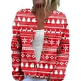 thumbnail image 1 of WTOBBY Women's Fashion Christmas Print Long Sleeve Knitted Cardigan Button Jacket, Festive and Cozy Holiday Sweater with Button Front for Winter Style,Deep Red L, 1 of 6