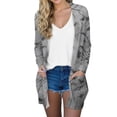 thumbnail image 1 of WTOBBY Women's Fashion Comfortable Halloween Printed Mid-Length Cardigan Jacket Casual Long Sleeve Open Front Cover Up With Pockets Fall Layering Piece,Dark Gray XL, 1 of 7