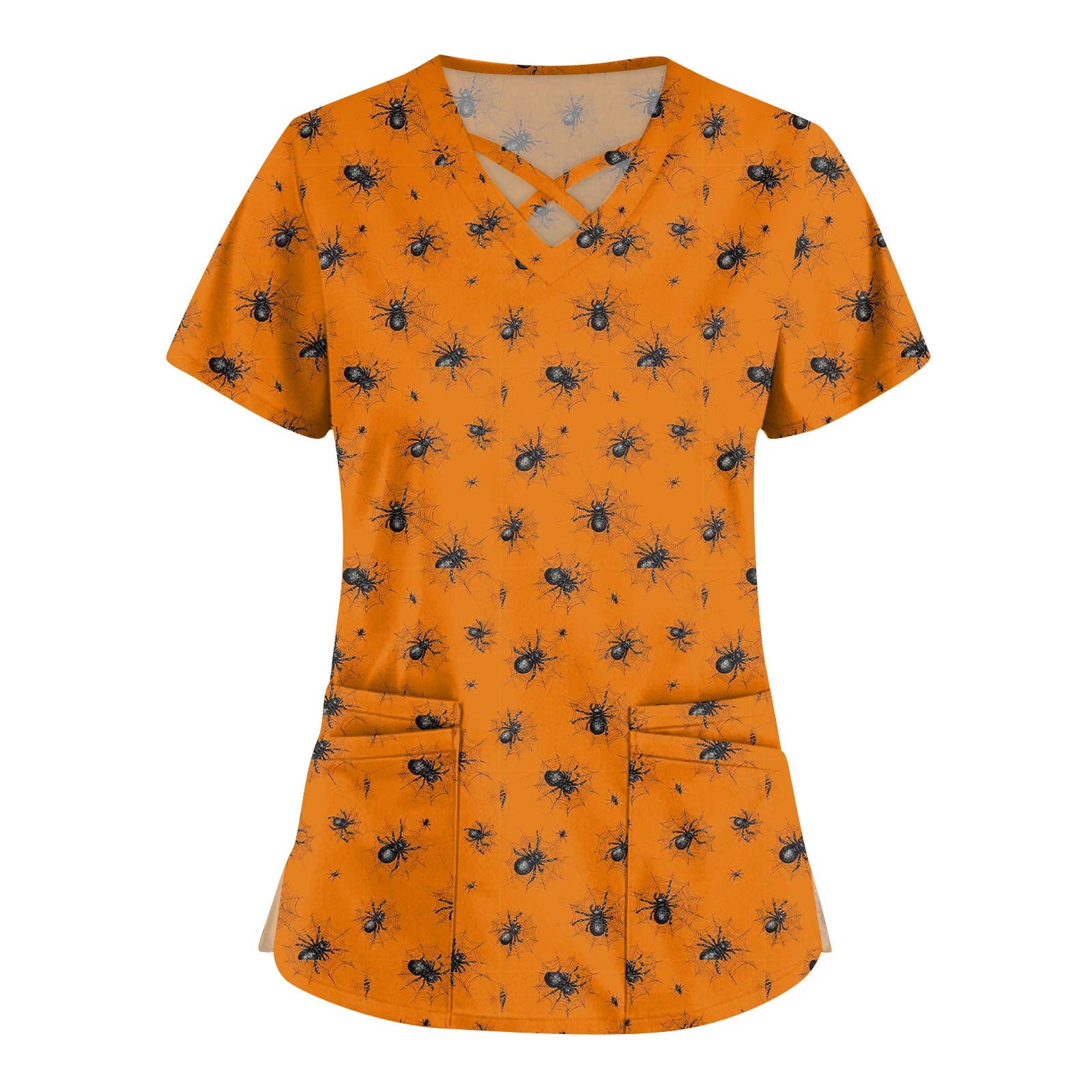 WTOBBY Women's Fashion Cross V-Neck Overalls with Short Sleeves and ...