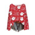 thumbnail image 1 of WTOBBY Women's Fashion Lightweight Christmas Print Sweater Blouse, 3/4 Sleeve Round Neck Pullover, Holiday Casual Top for Seasonal Wear,Red 2XL, 1 of 4