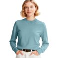 thumbnail image 1 of WTOBBY Women's Fashion Long Sleeve Slimming Knit Sweater Pullover, All-Match Top for Casual and Office Wear, Comfortable and Stylish Daily Outfit,Sky Blue M, 1 of 5