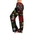 thumbnail image 1 of WTOBBY Women's Fashion Loose Casual Pants with Christmas Print for Stylish and Comfortable Everyday Wear and Holiday Themes,Wine M, 1 of 6