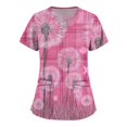 thumbnail image 1 of WTOBBY Women's Fashion V-Neck Short Sleeve Overalls Design with Double Layer Pockets Printed Top, Work Apparel for Healthcare, Comfortable Scrub Fit with Practical Features ,Multicolor XL, 1 of 4