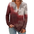 thumbnail image 1 of WTOBBY Women's Fashionable Casual Pullover Top with Printed Floral Design, Long Sleeve T-Shirt Style for Everyday Comfort, Great for Layering and Relaxed Outings,Red M, 1 of 5