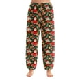 thumbnail image 1 of WTOBBY Women's Festive Christmas Print Pajama Pants with Elastic Cuffed Bottoms - Holiday Themed Sleepwear and Casual Lounge Pants for Comfortable Home Wear,Coffee S, 1 of 6