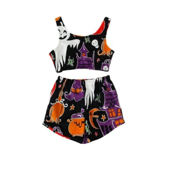 WTOBBY Women's Flannel Pajama Set Glow-in-Dark Pumpkin Print Sleeveless Vest & Pants Two-Piece Warm Sleepwear Fall Winter Loungewear,Dark Purple M
