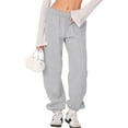 thumbnail image 1 of WTOBBY Women's Fleece Sweatpants for Winter, High Waisted Drawstring Baggy Jogger Pants, Warm and Comfortable for Casual Wear, Women's Sporty Trousers for Cold Weather Activities,Gray S, 1 of 7