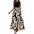 thumbnail image 1 of WTOBBY Women's Floral Print High Waist Fashionable Elegant Sleeveless Dress for Evening Parties and Special Occasions with Chic Design,Black L, 1 of 4