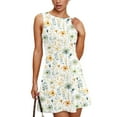 thumbnail image 1 of WTOBBY Women's Floral Print Round Neck Sleeveless Summer Casual Vest Sundress with Tiered Skirt and Lightweight Fabric for Picnics and Outings ,MulticolorS, 1 of 4