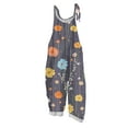 thumbnail image 1 of WTOBBY Women's Floral Printed One-Piece Pants Jumpsuit, Casual Loose Fit with Retro Straps in Cotton and Linen Blend, Perfect for Comfortable Fashion,Blue2XL, 1 of 6