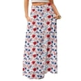 thumbnail image 1 of WTOBBY Women's Flowy Bohemian Floral Maxi Skirt Casual Summer Beach Long Skirt Elastic Waist Lightweight Tiered Pleated Skirt with Side Slit and Drawstring Closure,Hot Pink S, 1 of 4