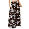 thumbnail image 1 of WTOBBY Women's Flowy Bohemian Floral Maxi Skirt Casual Summer Beach Long Skirt Elastic Waist Lightweight Tiered Pleated Skirt with Side Slit and Drawstring Waist,Brown L, 1 of 5