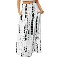 thumbnail image 1 of WTOBBY Women's Flowy Floral Print Bohemian Maxi Skirt Casual Summer Beach Long Skirt Elastic Waist Lightweight Tiered Pleated Skirt with Side Slit and Drawstring,White M, 1 of 5