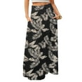 thumbnail image 1 of WTOBBY Women's Flowy Floral Print Bohemian Maxi Skirt Casual Summer Beach Long Skirt Elastic Waist Lightweight Tiered Pleated Skirt with Side Slit and Drawstring,Gray XL, 1 of 5