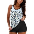 thumbnail image 1 of WTOBBY Women's Flowy Tankini Set Printed Two-Piece Swimsuit with Adjustable Shorts & Top Conservative Beachwear for Pool Party,Light Blue XL, 1 of 5