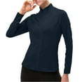 thumbnail image 1 of WTOBBY Women's Full Zip Slim Fit Lightweight Sport Jacket, Casual Running Track Coat with Pockets, Breathable and Stretch Fabric for Active Wear, Perfect for Workouts,Navy S, 1 of 5