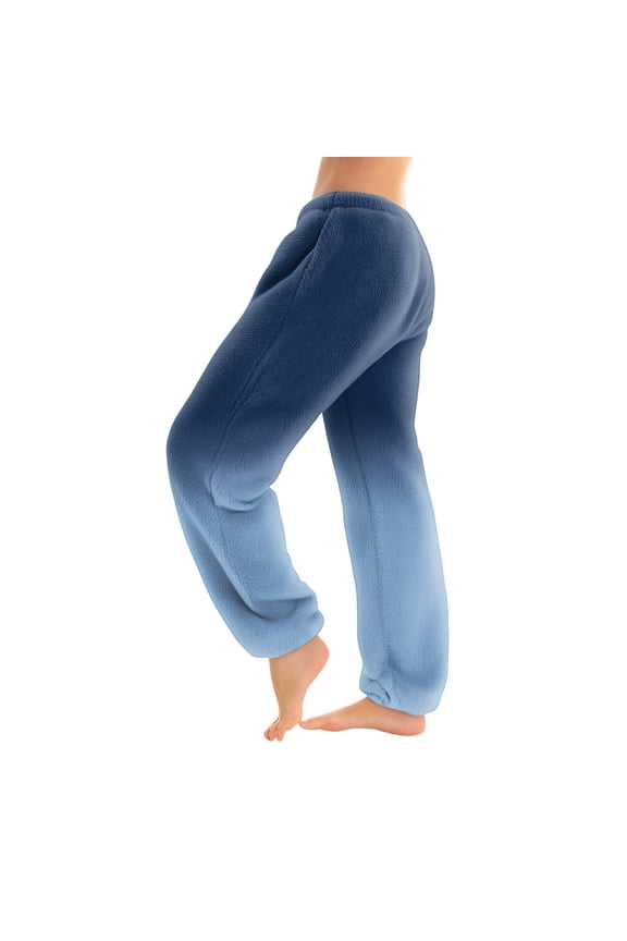 Women's Gradient Color Pajama Pants with Elastic Cuffed Bottoms - Modern Ombre Effect Sleepwear for Comfortable Home Lounge Wear - Straight Leg Comfortable Fit,Sky Blue M