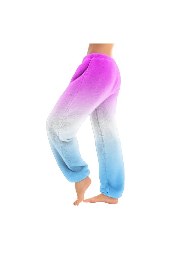 Women's Gradient Color Pajama Pants with Elastic Cuffed Bottoms - Modern Ombre Effect Sleepwear for Comfortable Home Lounge Wear - Straight Leg Comfortable Fit,Purple XS