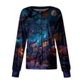 thumbnail image 1 of WTOBBY Women's Halloween Printed Nurse Uniform Top Long Sleeve Single Breasted Style - Perfect for Medical Staff and Halloween Costumes with Comfortable Button Closure,Dark Blue L, 1 of 4