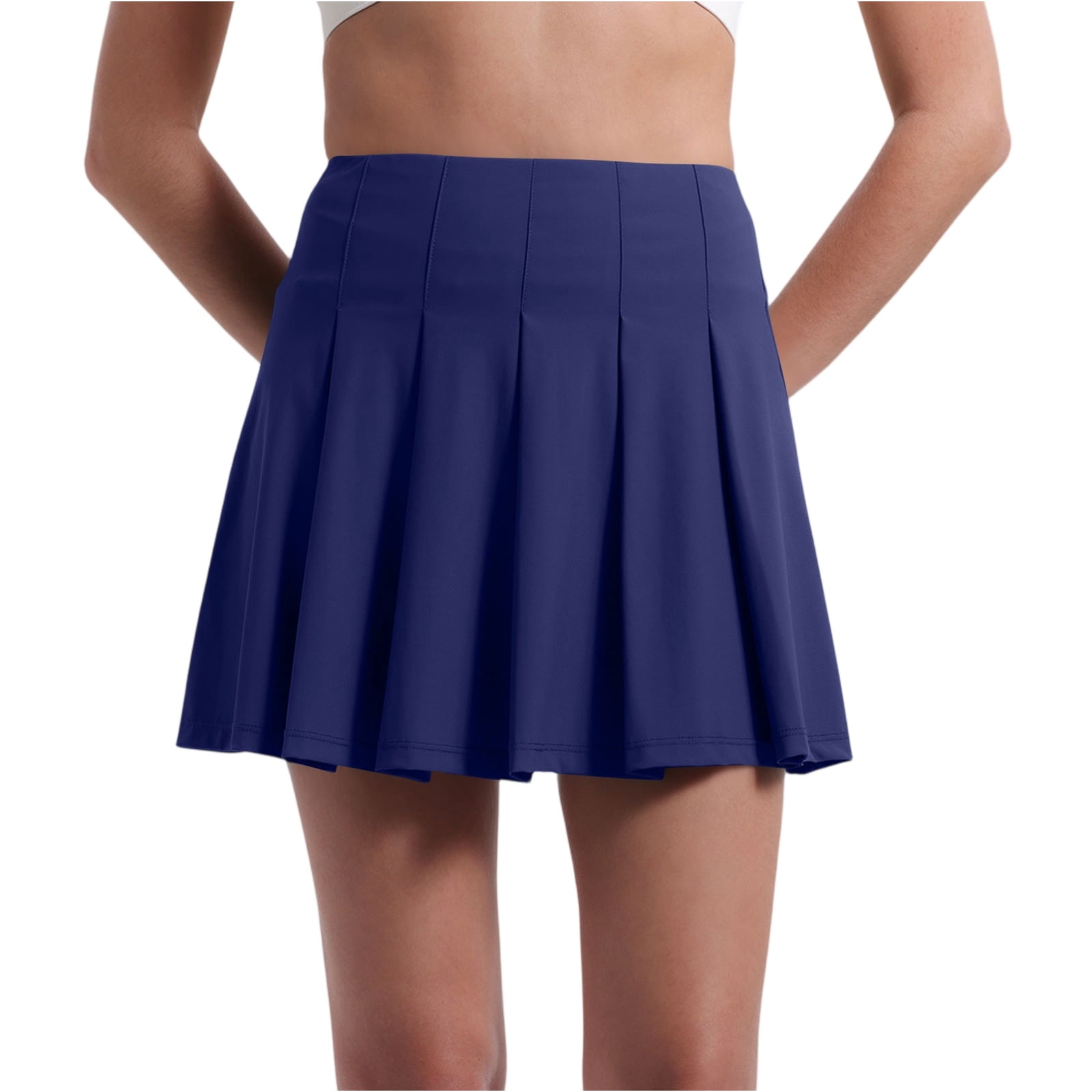 WTOBBY Women's High Waist Pleated Skirt with Attached Shorts and Side — free download