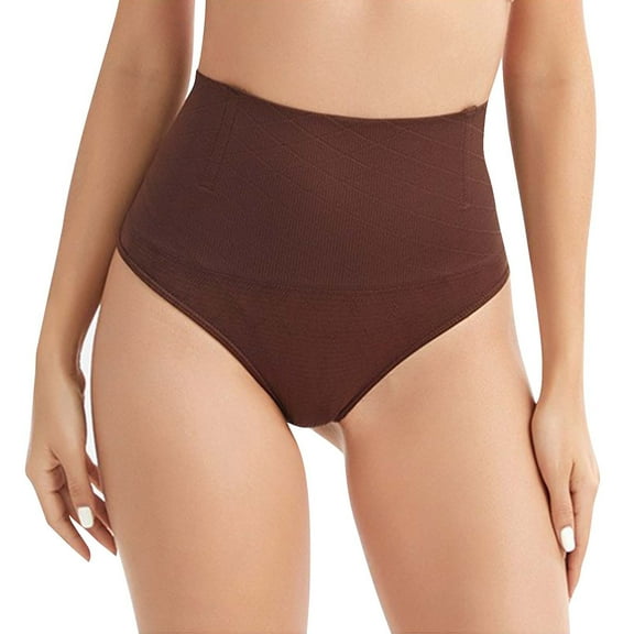 WTOBBY Women's High-Waisted Shapewear Shorts, Tummy Control and Butt Lifting, Seamless Compression Underwear, Breathable Power Mesh Fabric, Body Shaper Pants ,Coffee L