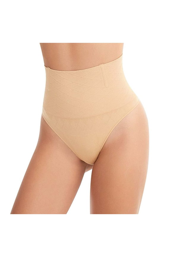 Women's High-Waisted Shapewear Shorts, Tummy Control and Butt Lifting, Seamless Compression Underwear, Breathable Power Mesh Fabric, Body Shaper Pants ,Beige 2XL