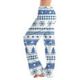 thumbnail image 1 of WTOBBY Women's Holiday Print Casual Pants with Drawstring, Comfortable Trousers for Everyday Wear, Christmas Designs for Festive Style,Blue L, 1 of 6