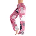 thumbnail image 1 of WTOBBY Women's Holiday Print Flannel Pajama Pants, Fashionable Christmas-Themed Sleepwear with Comfortable Fit, Merry Christmas Design for Women,Hot Pink XS, 1 of 6