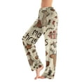thumbnail image 1 of WTOBBY Women's Holiday Print Flannel Pajama Pants, Fashionable Christmas-Themed Sleepwear with Comfortable Fit, Merry Christmas Design for Women,Khaki 2XL, 1 of 6