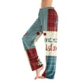 thumbnail image 1 of WTOBBY Women's Holiday Print Flannel Pajama Pants, Fashionable Christmas-Themed Sleepwear with Comfortable Fit, Merry Christmas Design for Women,Light Blue XL, 1 of 6