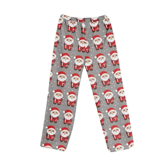 WTOBBY Women's Holiday Themed Christmas Print Pajama Pants with Drawstring - Festive Sleepwear for Comfortable Home Lounge Wear - Straight Leg Loose Fit Design,Vermilion S