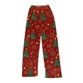 thumbnail image 1 of WTOBBY Women's Holiday-Themed Print Pajama Pants, Plush and Warm Fleece Bottoms with Christmas Snowflake and Tree Patterns, Comfortable Sleepwear for Women,Dark Green L, 1 of 5