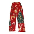 thumbnail image 1 of WTOBBY Women's Holiday-Themed Print Pajama Pants, Plush and Warm Fleece Bottoms with Christmas Snowflake and Tree Patterns, Comfortable Sleepwear for Women,Red XS, 1 of 5