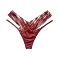 thumbnail image 1 of WTOBBY Women's Ice Silk Low-Rise G-String, Sheer Lace T-Back Underwear, Breathable Hollow Out Design, Comfortable Thong Panty, Invisible No Show Technology ,Wine, 1 of 3