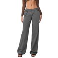thumbnail image 1 of WTOBBY Women's Jeans Classic Versatile Low-Rise Fashionable Trousers, Comfortable Jeans for Casual Wear, Women's Stylish Pants with Low Waist Design, Perfect for Everyday Use,Gray XL, 1 of 8