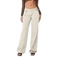 thumbnail image 1 of WTOBBY Women's Jeans Classic Versatile Low-Rise Fashionable Trousers, Comfortable Jeans for Casual Wear, Women's Stylish Pants with Low Waist Design, Perfect for Everyday Use,White S, 1 of 8