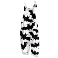 thumbnail image 1 of WTOBBY Women's Jumpsuit with Halloween Retro Print, Casual Loose Design and Suspenders in Cotton and Linen, Perfect for Relaxed Wear and Seasonal Events,BlackL, 1 of 6