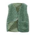 thumbnail image 1 of WTOBBY Women's Lamb Wool Vest, Short Winter Plush Tank, Casual Fashion Outerwear, Cozy Fleece Lining, Button Front Design, Perfect for Layering in Cold Weather,Green S, 1 of 3