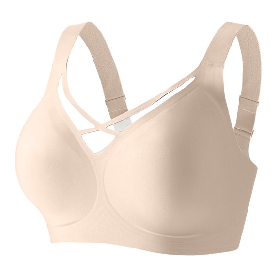 WTOBBY Women's Large Size Mesh Underwire Bra with Side Support for Full Coverage, Minimizer Effect to Reduce Bust Appearance, Breathable Fabric for All-Day Comfort,Complexion 40