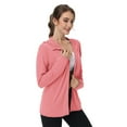 thumbnail image 1 of WTOBBY Women's Lightweight UPF 50+ Hooded Sun Protection Jacket - Long Sleeve Cooling Ice Silk Shirt with Zipper & Pockets for Hiking and Summer Outdoor ,Watermelon Red M, 1 of 5