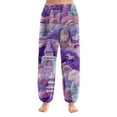 thumbnail image 1 of WTOBBY Women's Long Pajama Pants with Christmas Print and Cuffed Bottoms - Festive Holiday Sleepwear for Casual Home Lounge Wear - Comfortable Straight Leg Design,Purple L, 1 of 6