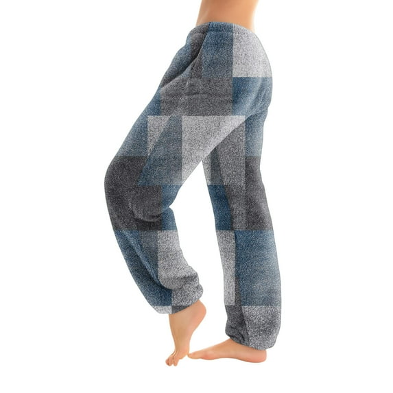 WTOBBY Women's Long Pants with Cuffed Hem and Retro Print, Suitable as Casual Pants or Pajama Pants for Comfortable Wear and Relaxation,Multicolor M